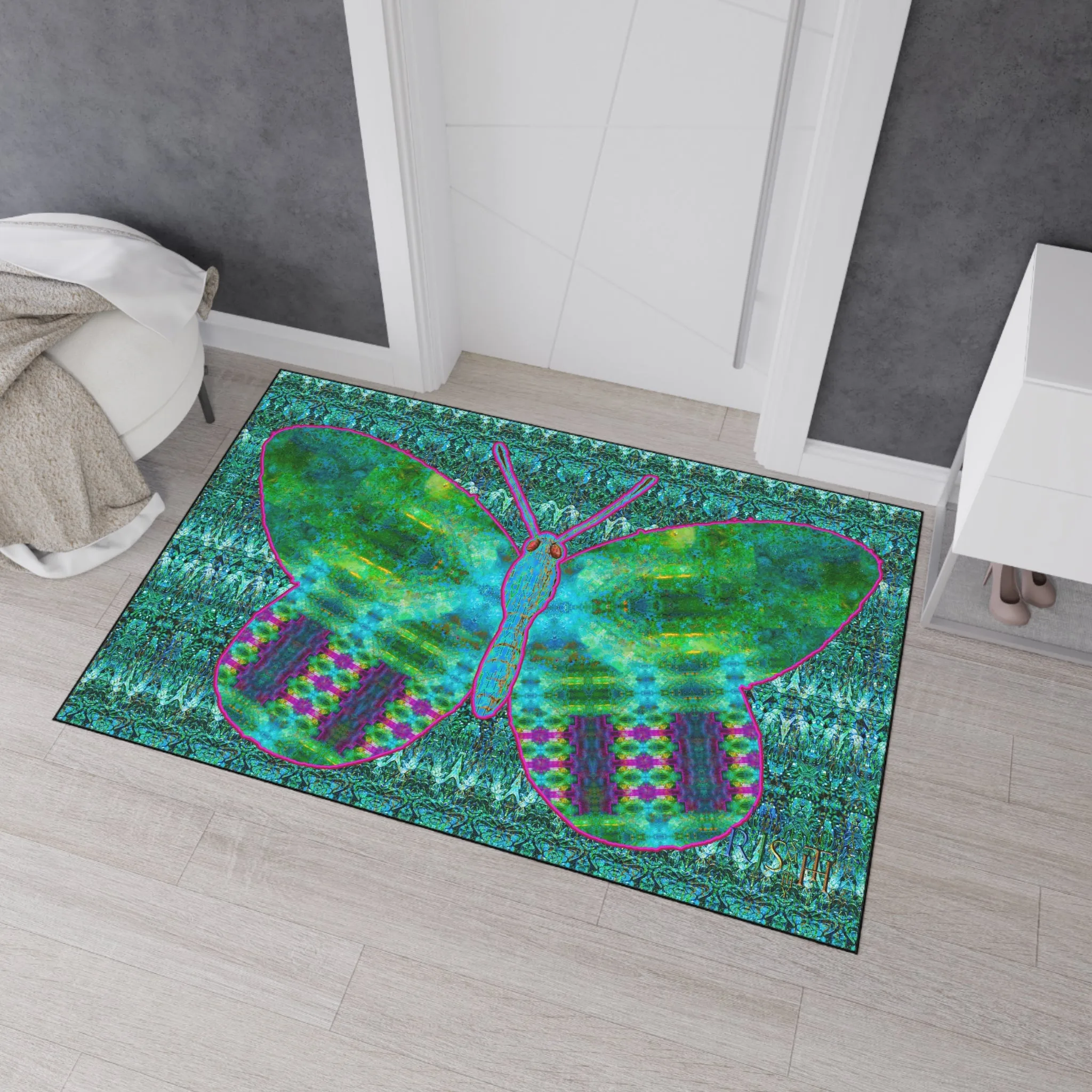 Heavy Duty Floor Mat (Butterfly Glade Denizen & Samhain Dream Thaw 12 & Blue Logo@Alchemic) RJSTH@Fabric#11_12 of 16 RJSTHw2025 RJS