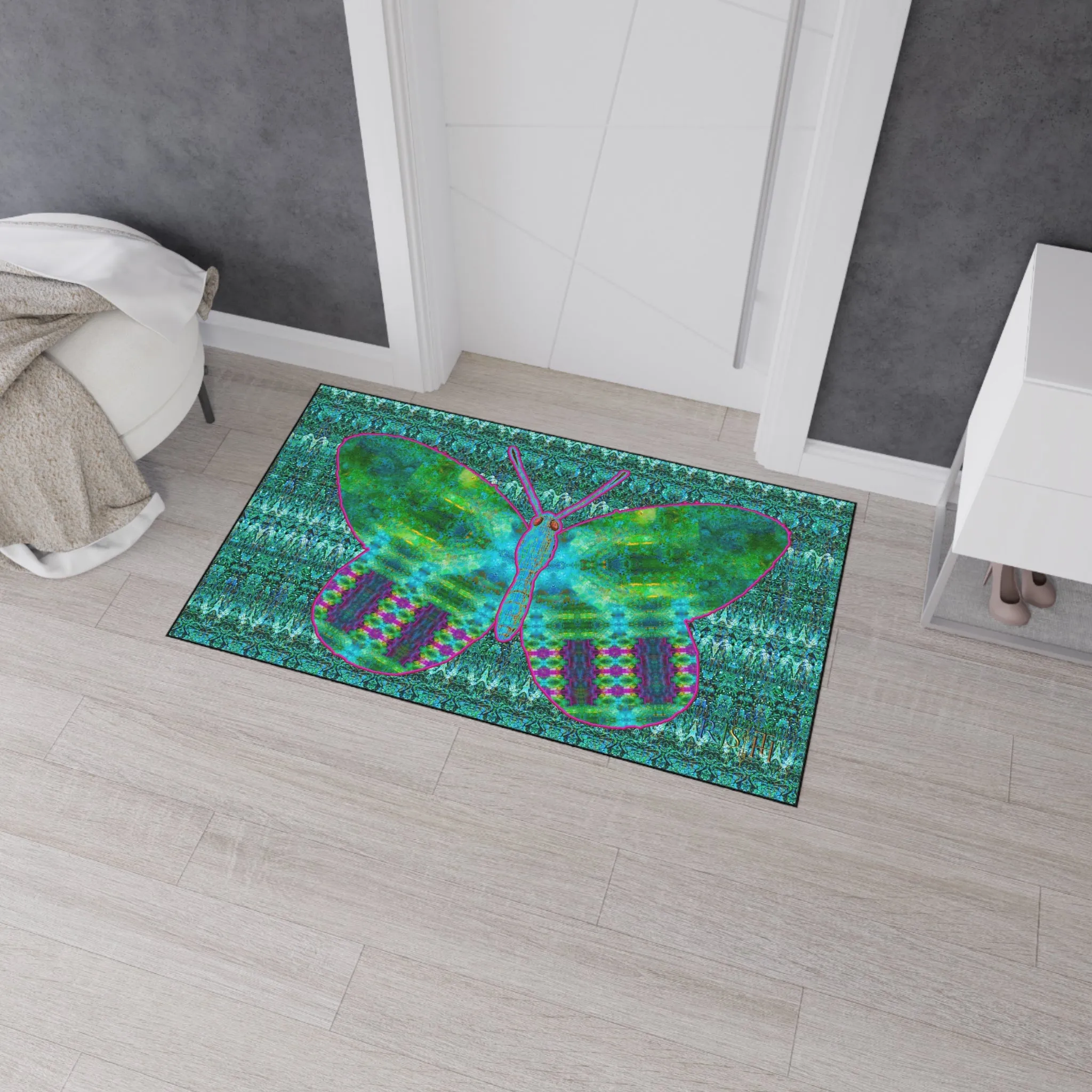 Heavy Duty Floor Mat (Butterfly Glade Denizen & Samhain Dream Thaw 12 & Blue Logo@Alchemic) RJSTH@Fabric#11_12 of 16 RJSTHw2025 RJS