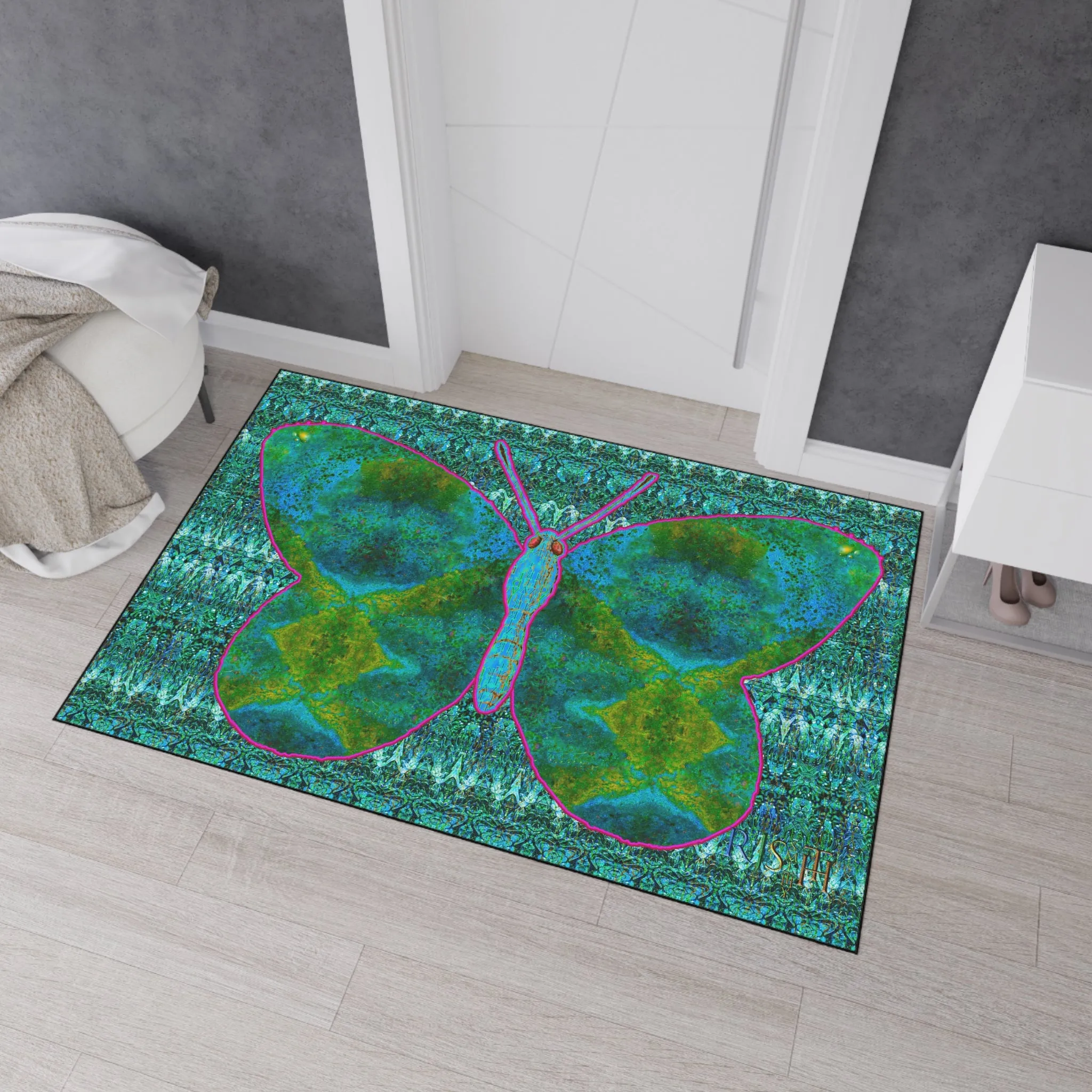 Heavy Duty Floor Mat (Butterfly Glade Denizen & Samhain Dream Thaw 12 & Blue Logo@Alchemic) RJSTH@Fabric#11_13 of 16 RJSTHw2025 RJS