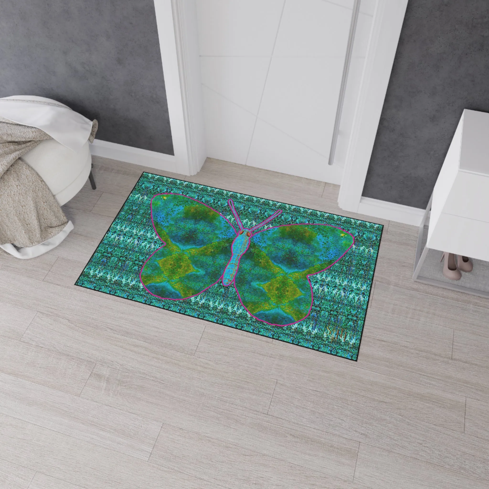 Heavy Duty Floor Mat (Butterfly Glade Denizen & Samhain Dream Thaw 12 & Blue Logo@Alchemic) RJSTH@Fabric#11_13 of 16 RJSTHw2025 RJS