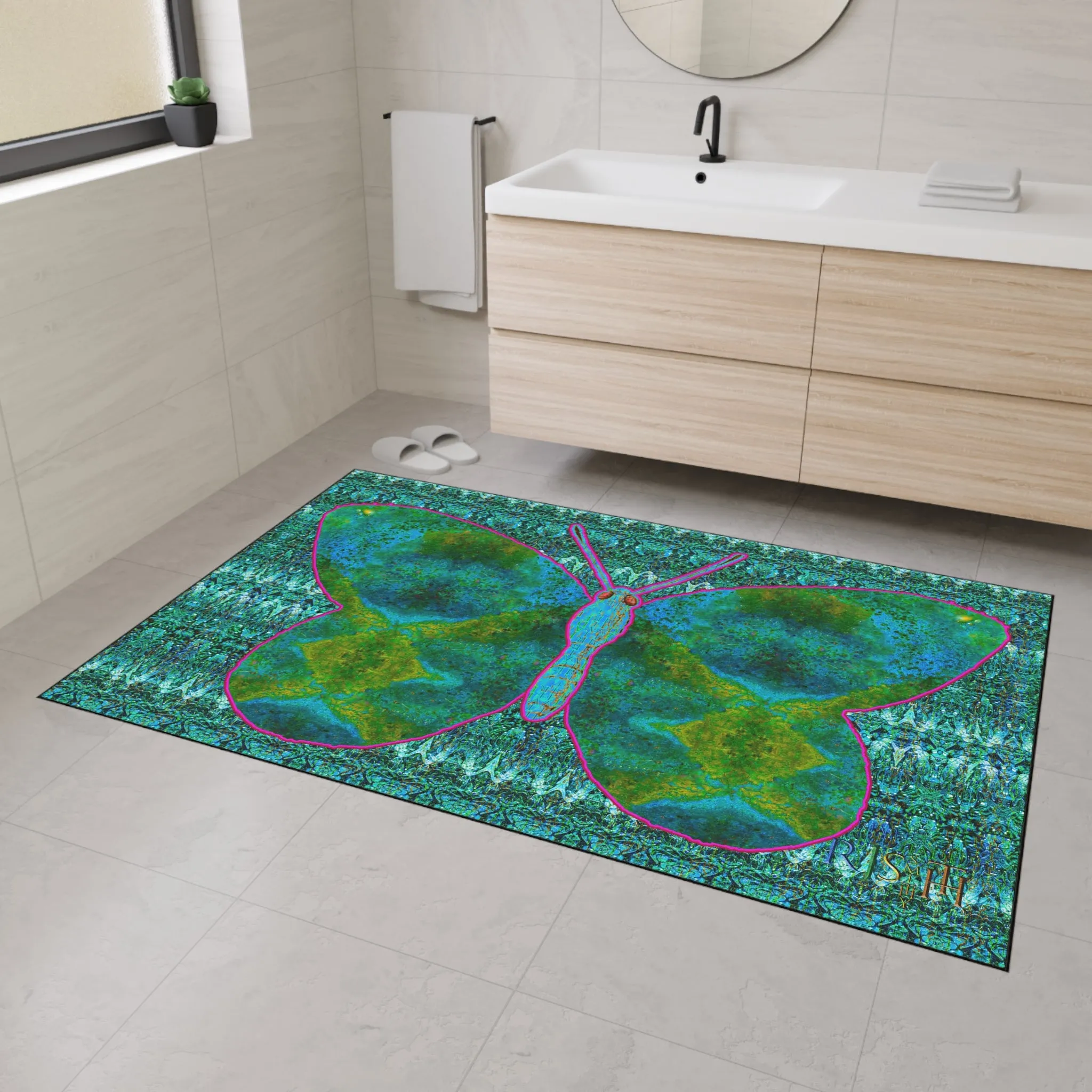 Heavy Duty Floor Mat (Butterfly Glade Denizen & Samhain Dream Thaw 12 & Blue Logo@Alchemic) RJSTH@Fabric#11_13 of 16 RJSTHw2025 RJS