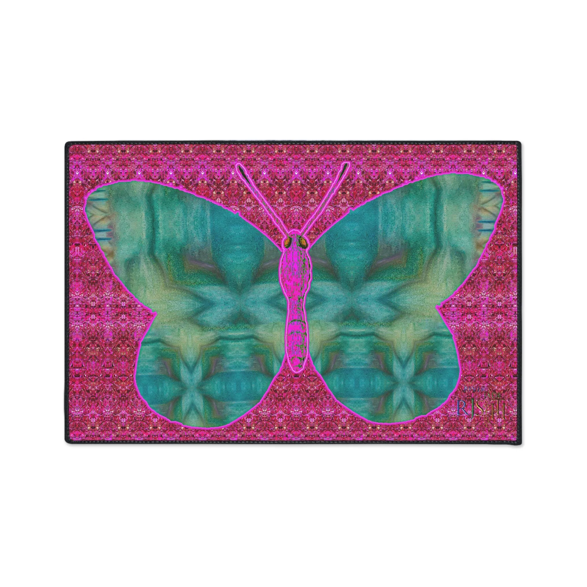 Heavy Duty Floor Mat (Butterfly Glade Denizen & Samhain Dream Thaw 13 & Pink Logo@Alchemic) RJSTH@Fabric#9_2 of 14 RJSTHw2025 RJS
