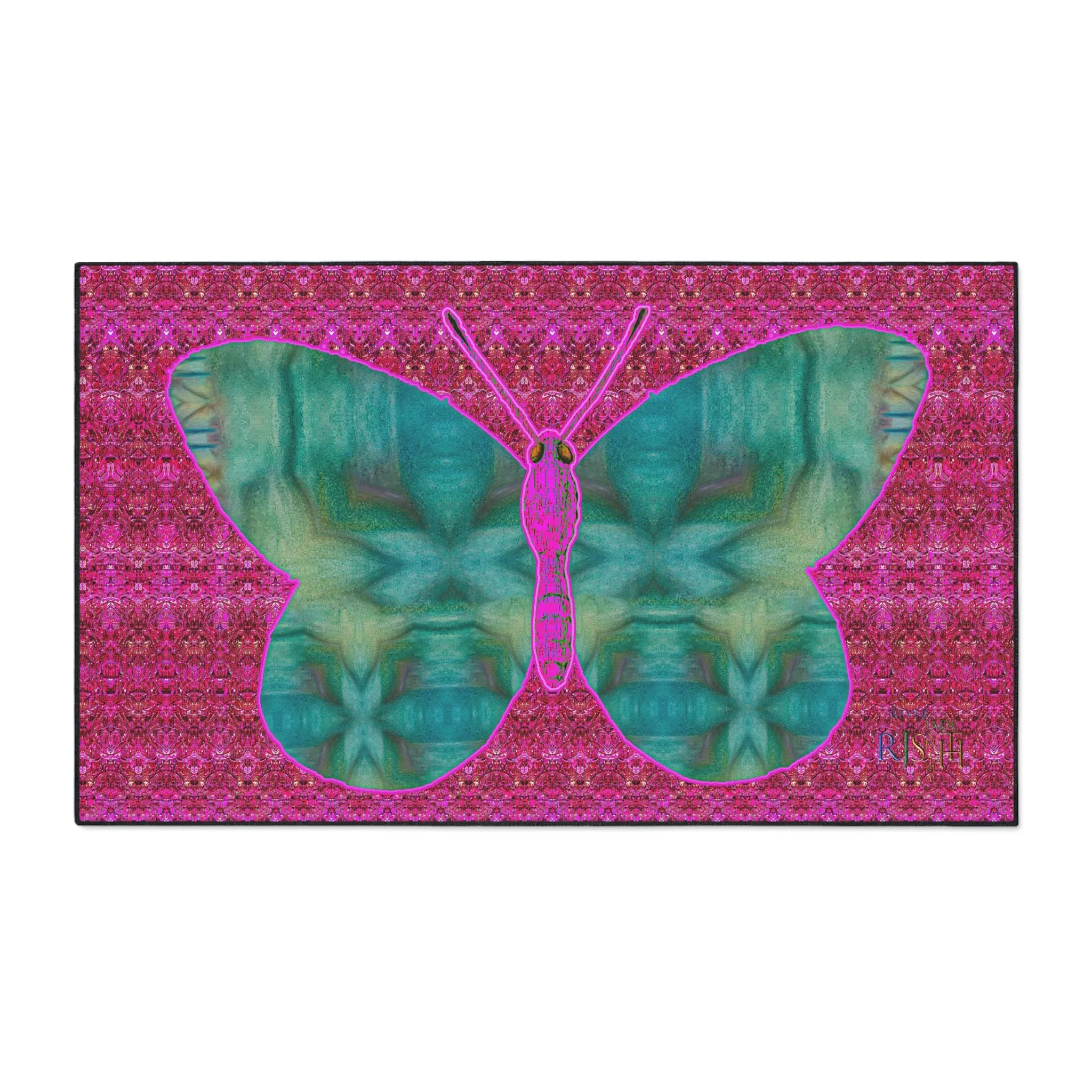 Heavy Duty Floor Mat (Butterfly Glade Denizen & Samhain Dream Thaw 13 & Pink Logo@Alchemic) RJSTH@Fabric#9_2 of 14 RJSTHw2025 RJS