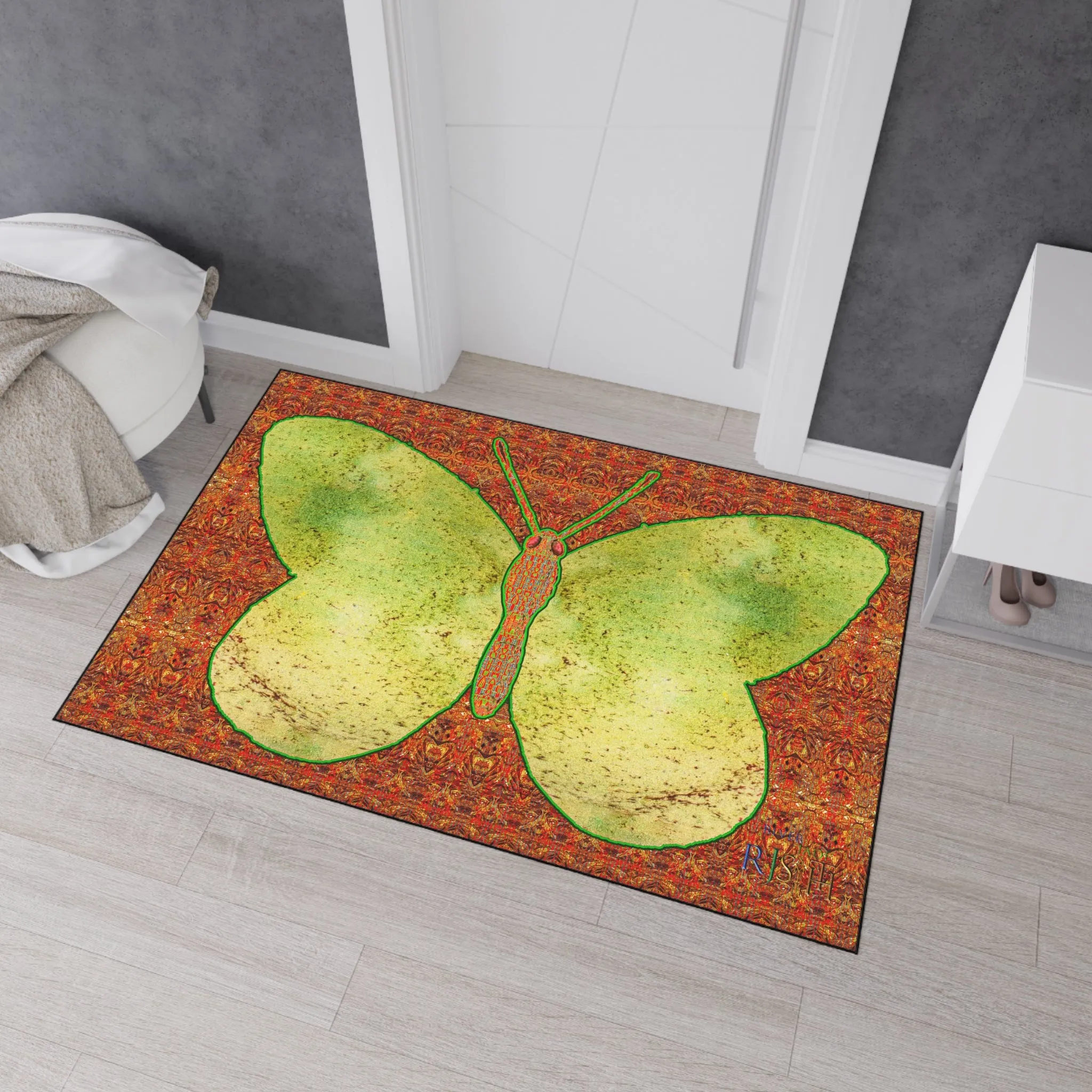 Heavy Duty Floor Mat (Butterfly Glade Denizen & Samhain Dream Thaw 15 & Orange Logo@Alchemic) RJSTH@Fabric#2_11 of 16 RJSTHw2025 RJS