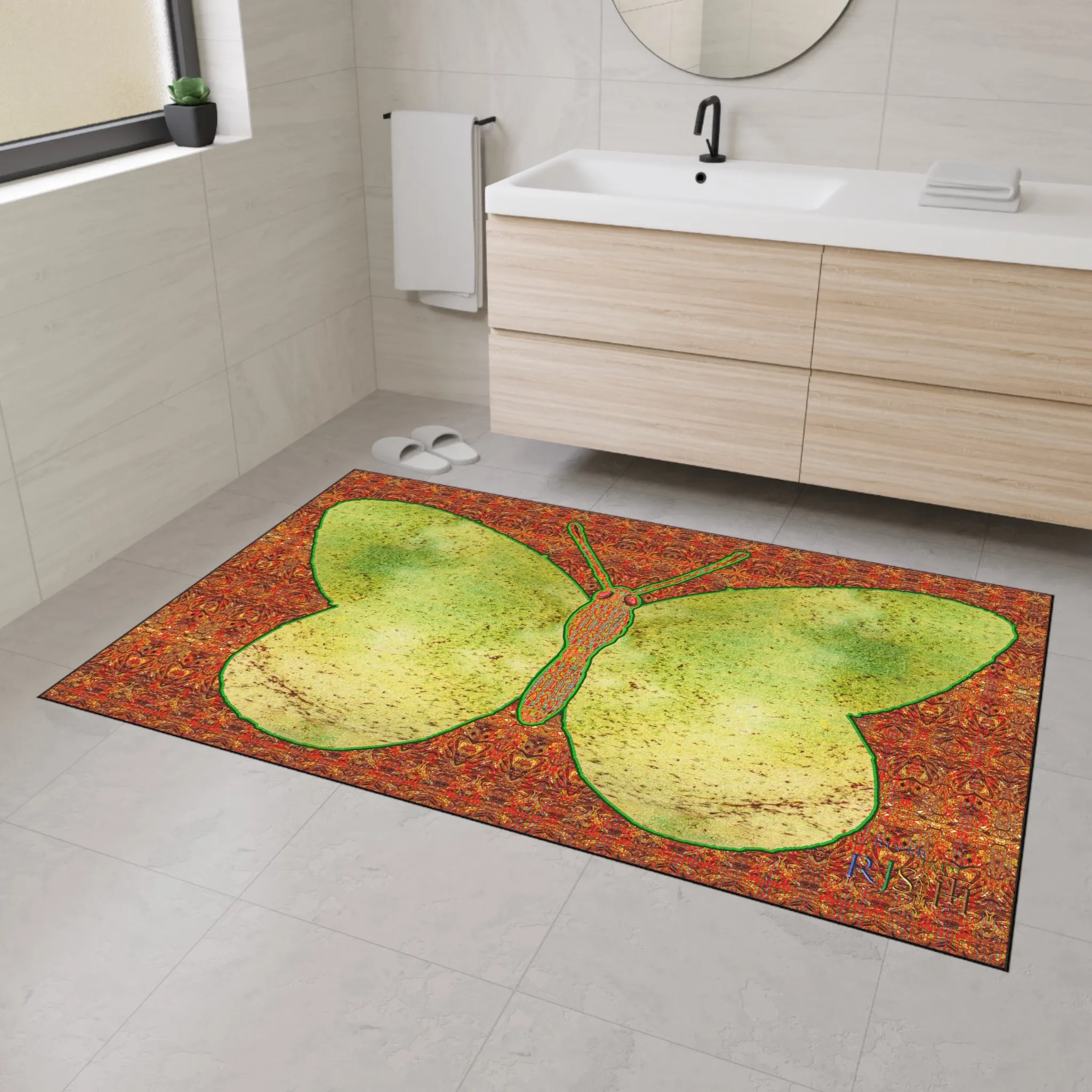 Heavy Duty Floor Mat (Butterfly Glade Denizen & Samhain Dream Thaw 15 & Orange Logo@Alchemic) RJSTH@Fabric#2_11 of 16 RJSTHw2025 RJS