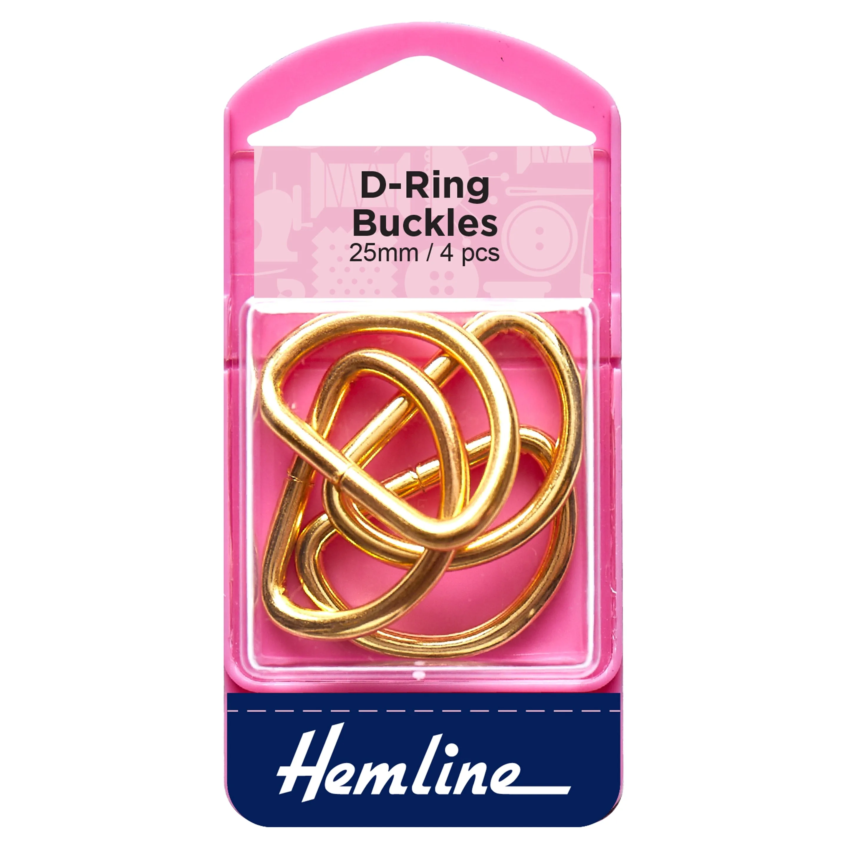 Hemline D Shaped Gold Rings Assortment Macramé Bag Making Crafts - Select Size