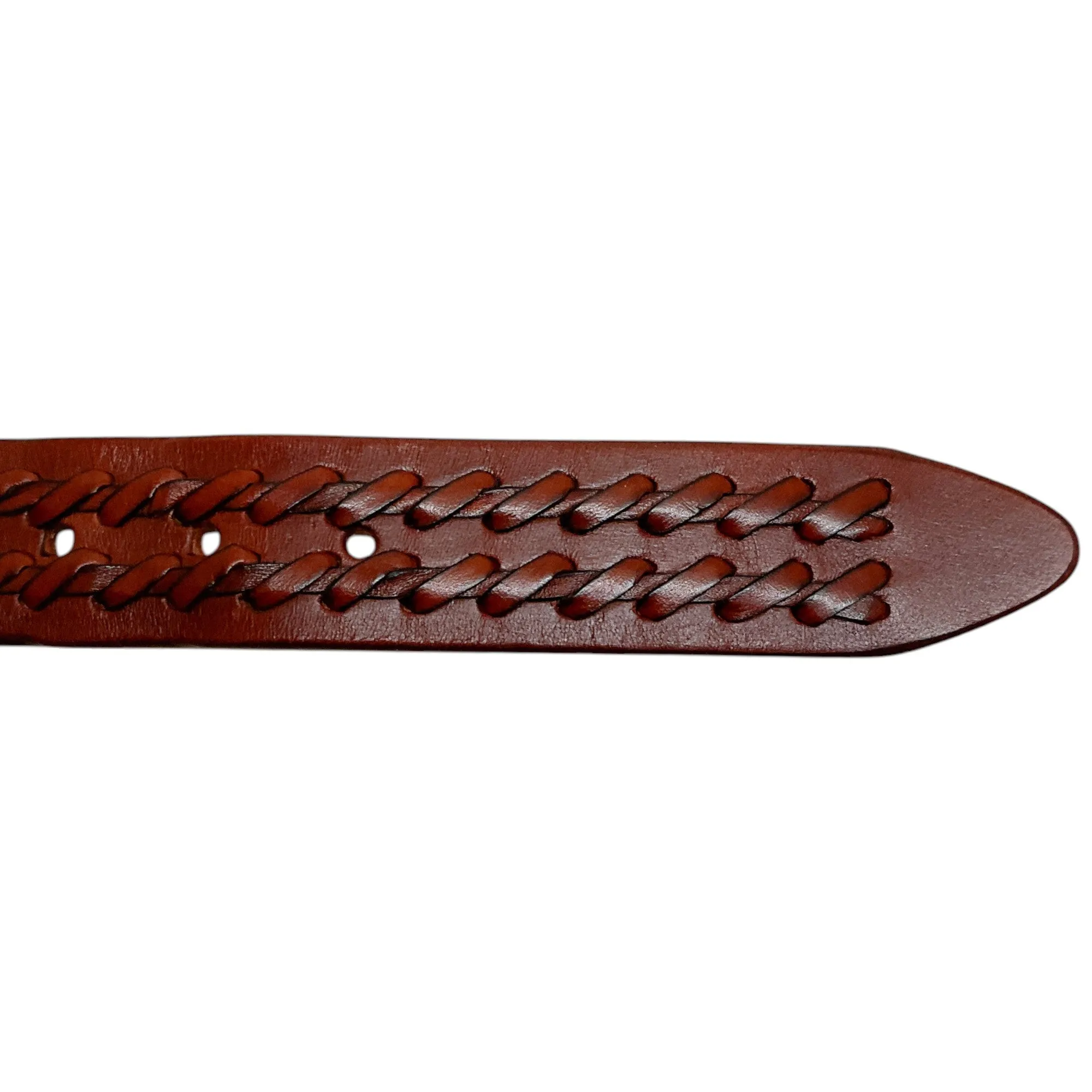 Henry Beguelin Brandy Cross Washed Cuoio Belt