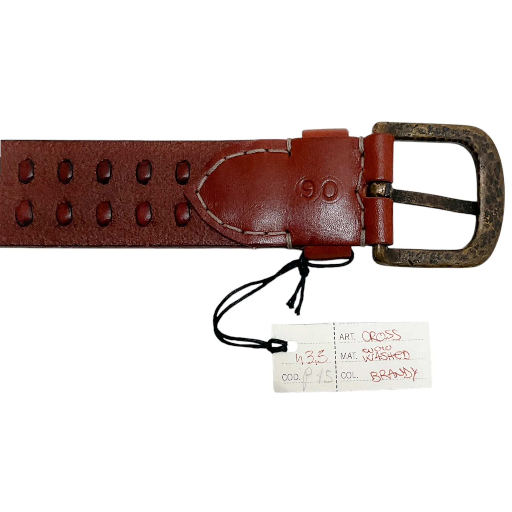 Henry Beguelin Brandy Cross Washed Cuoio Belt
