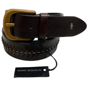 Henry Beguelin Ebano Pesiolina Cuoio Belt