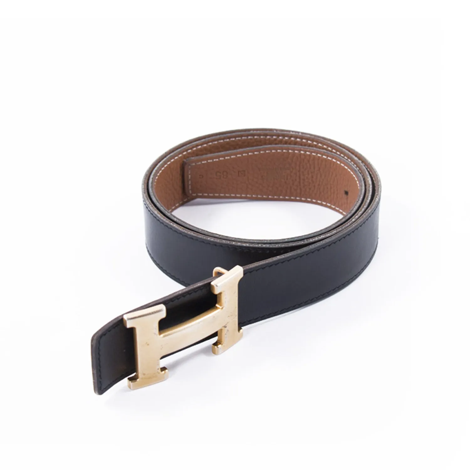 Hermès Tan and Black Reversible H Belt