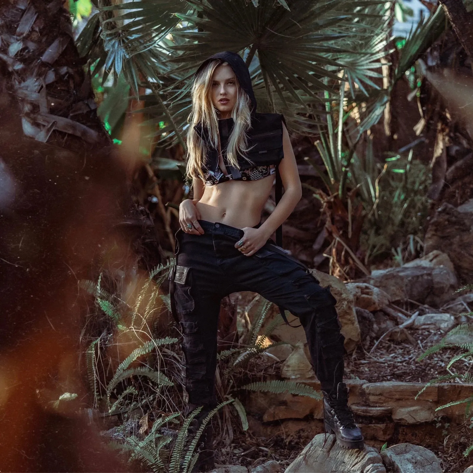 HIGHER GROUND Hooded Cropped Unisex Vest