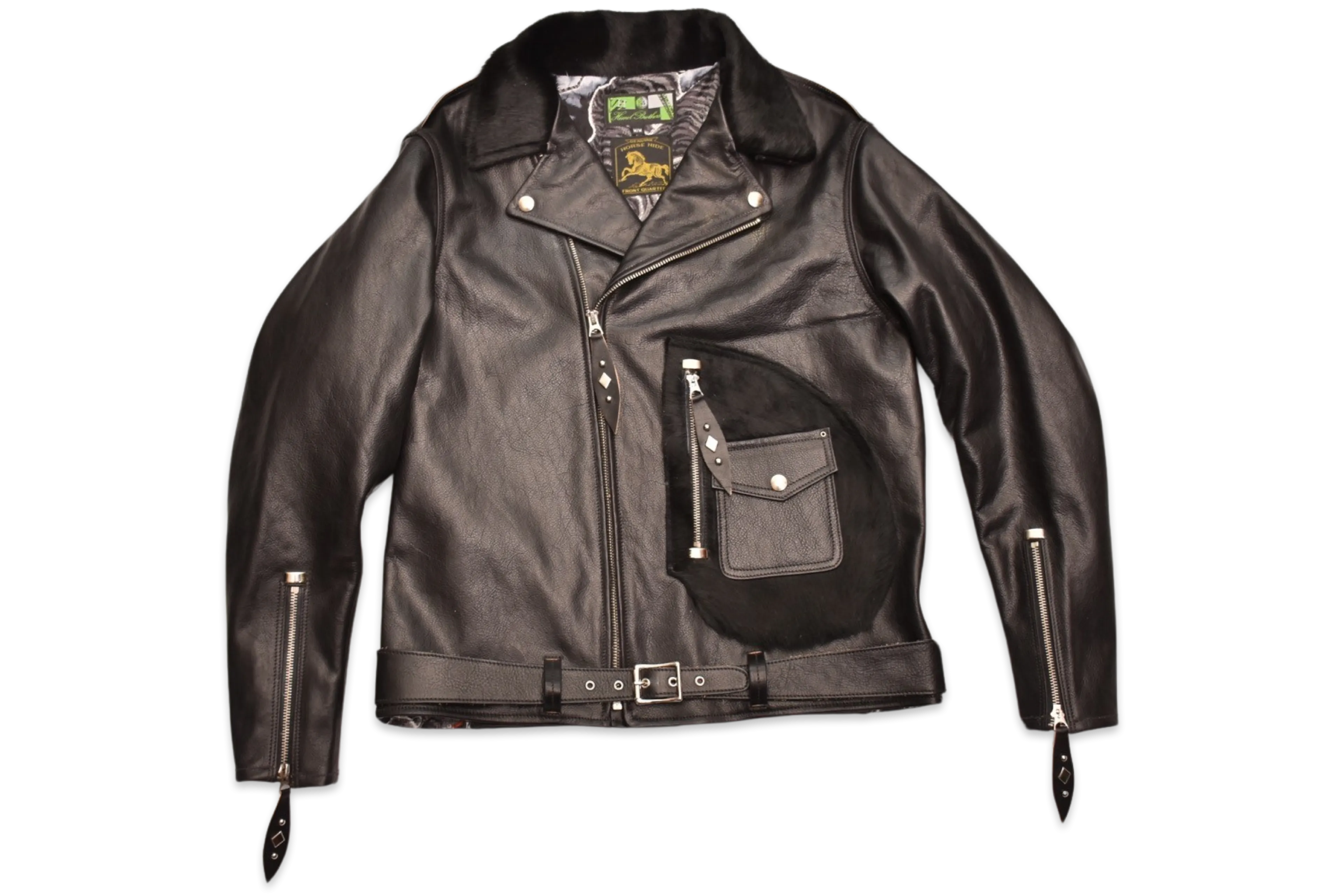Himel Bros x Freenote Cloth Beck 333 Grizzly Jacket Black Horsehide