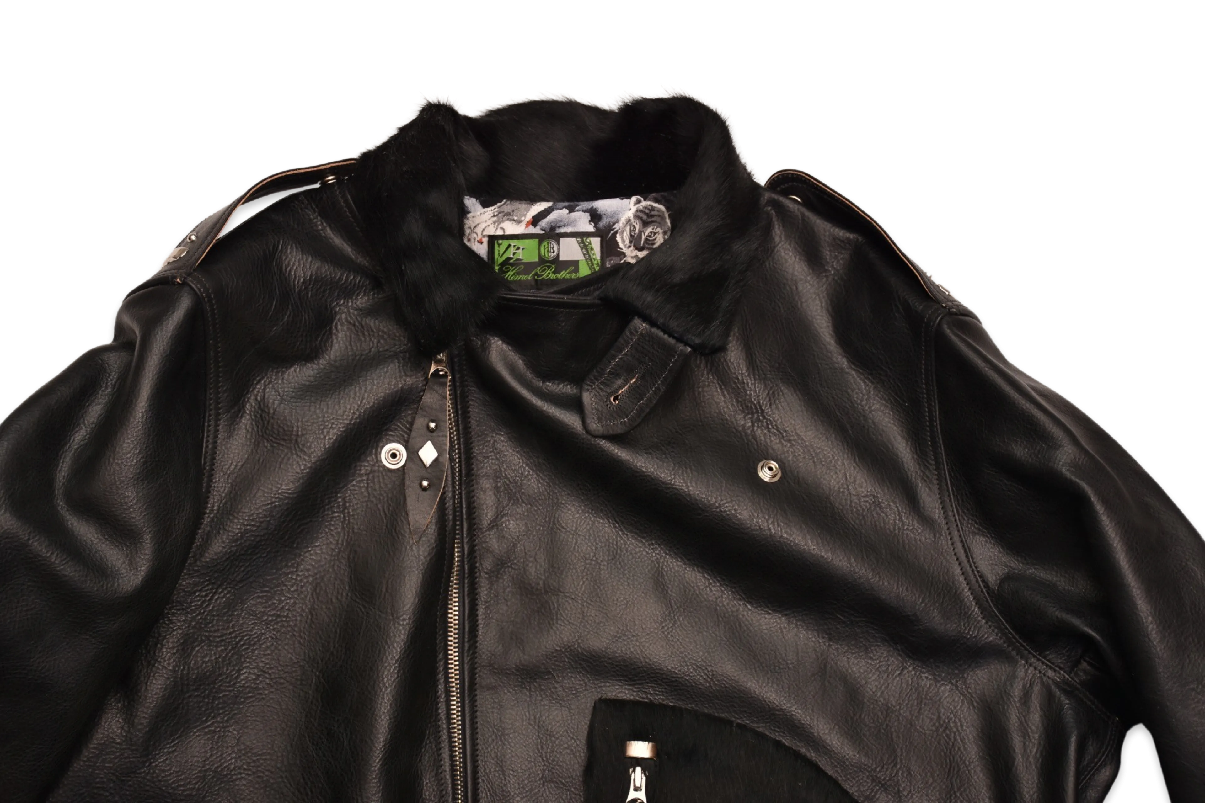 Himel Bros x Freenote Cloth Beck 333 Grizzly Jacket Black Horsehide
