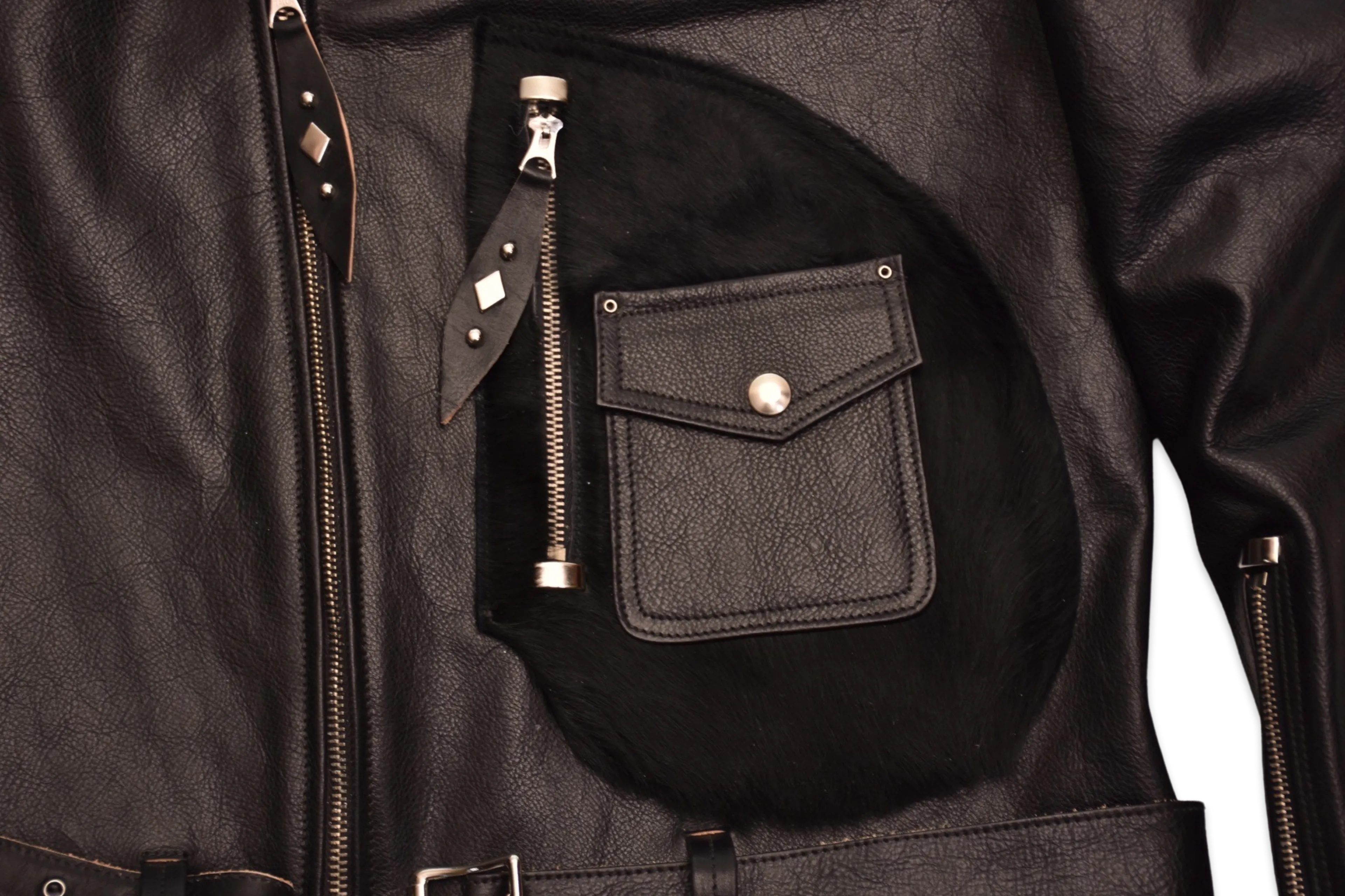 Himel Bros x Freenote Cloth Beck 333 Grizzly Jacket Black Horsehide
