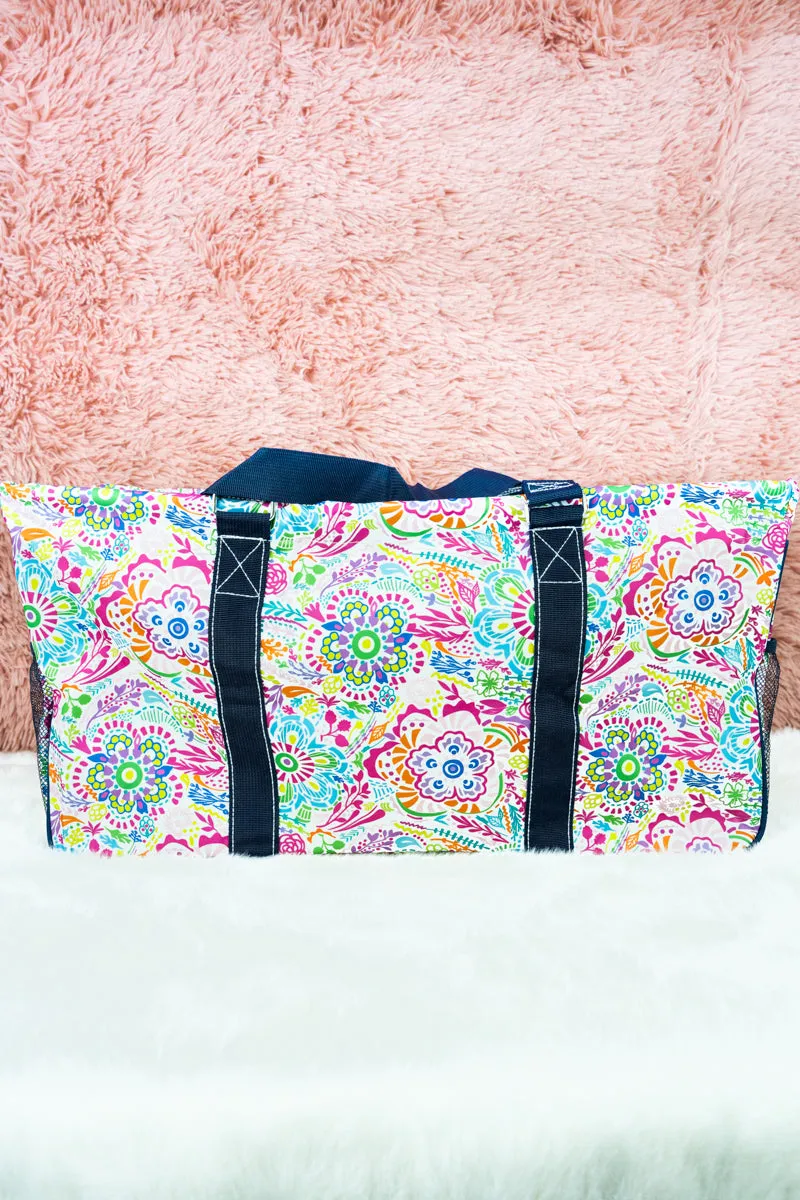 In Bloom Collapsible Haul-It-All Basket with Mesh Pockets