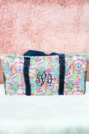 In Bloom Collapsible Haul-It-All Basket with Mesh Pockets