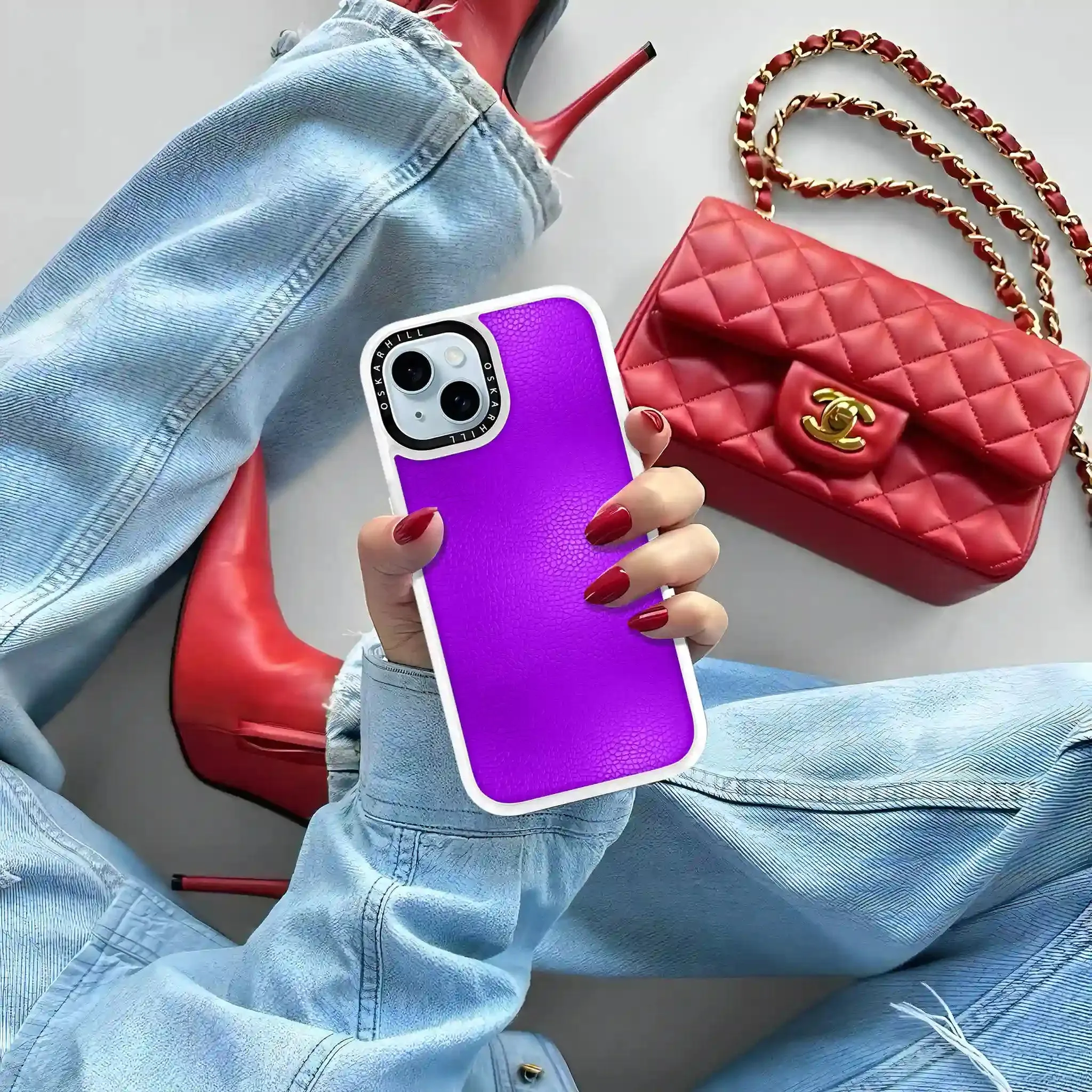 iPhone 13 Case Classic Leather — Dark Violet