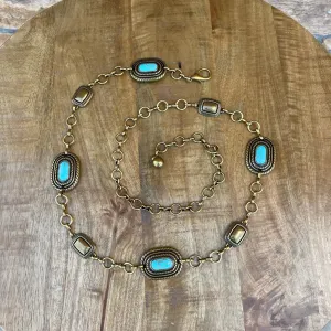 Irma Gold/Aqua Concho Belt