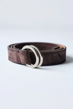 Italian Suede O-Ring Belt by Martin Dingman — Dark Brown