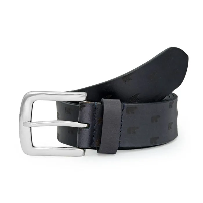 JACK NICKLAUS Embossed Leather Belt - Black