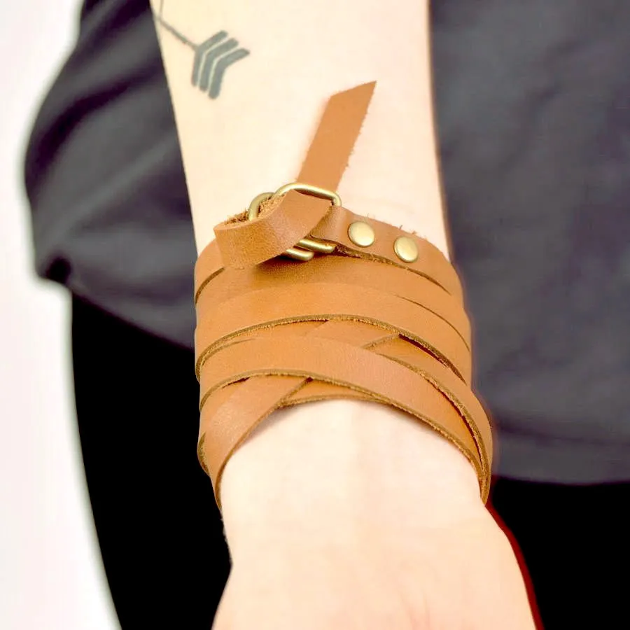 JAKIMAC Simple Leather Wrap Bracelet and Belt