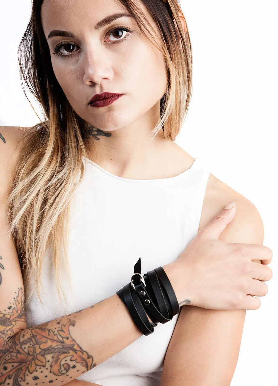 JAKIMAC Simple Leather Wrap Bracelet and Belt