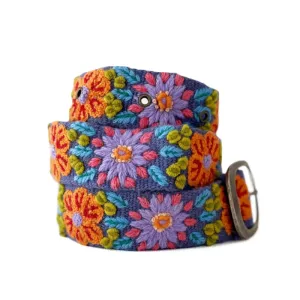 Jenny Krauss Prairie Flowers Embroidered Wool Belt