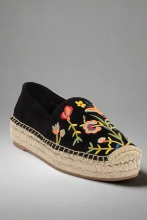 Johnny Was Black Embroidered Espadrille JWS0004