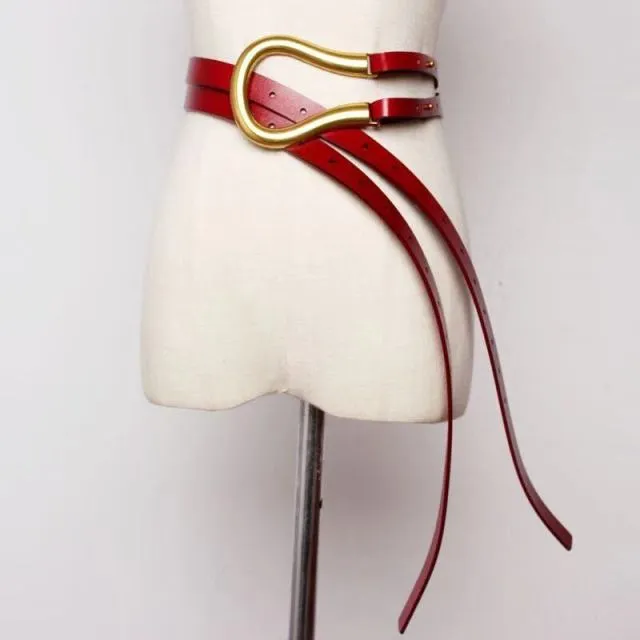 Jumbo U Shaped Leather Tassel Belts - 7 Colors