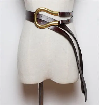 Jumbo U Shaped Leather Tassel Belts - 7 Colors