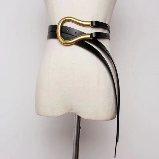 Jumbo U Shaped Leather Tassel Belts - 7 Colors