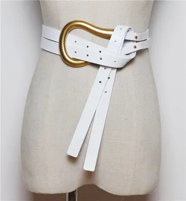Jumbo U Shaped Leather Tassel Belts - 7 Colors