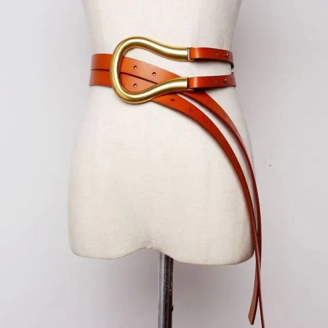 Jumbo U Shaped Leather Tassel Belts - 7 Colors
