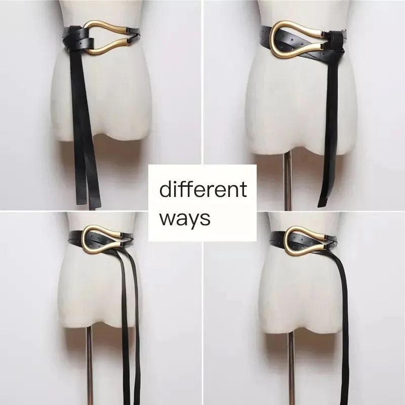 Jumbo U Shaped Leather Tassel Belts - 7 Colors