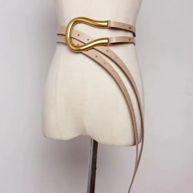 Jumbo U Shaped Leather Tassel Belts - 7 Colors