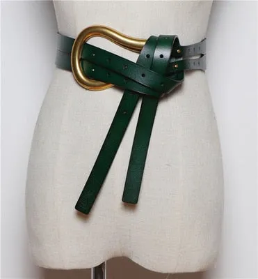 Jumbo U Shaped Leather Tassel Belts - 7 Colors