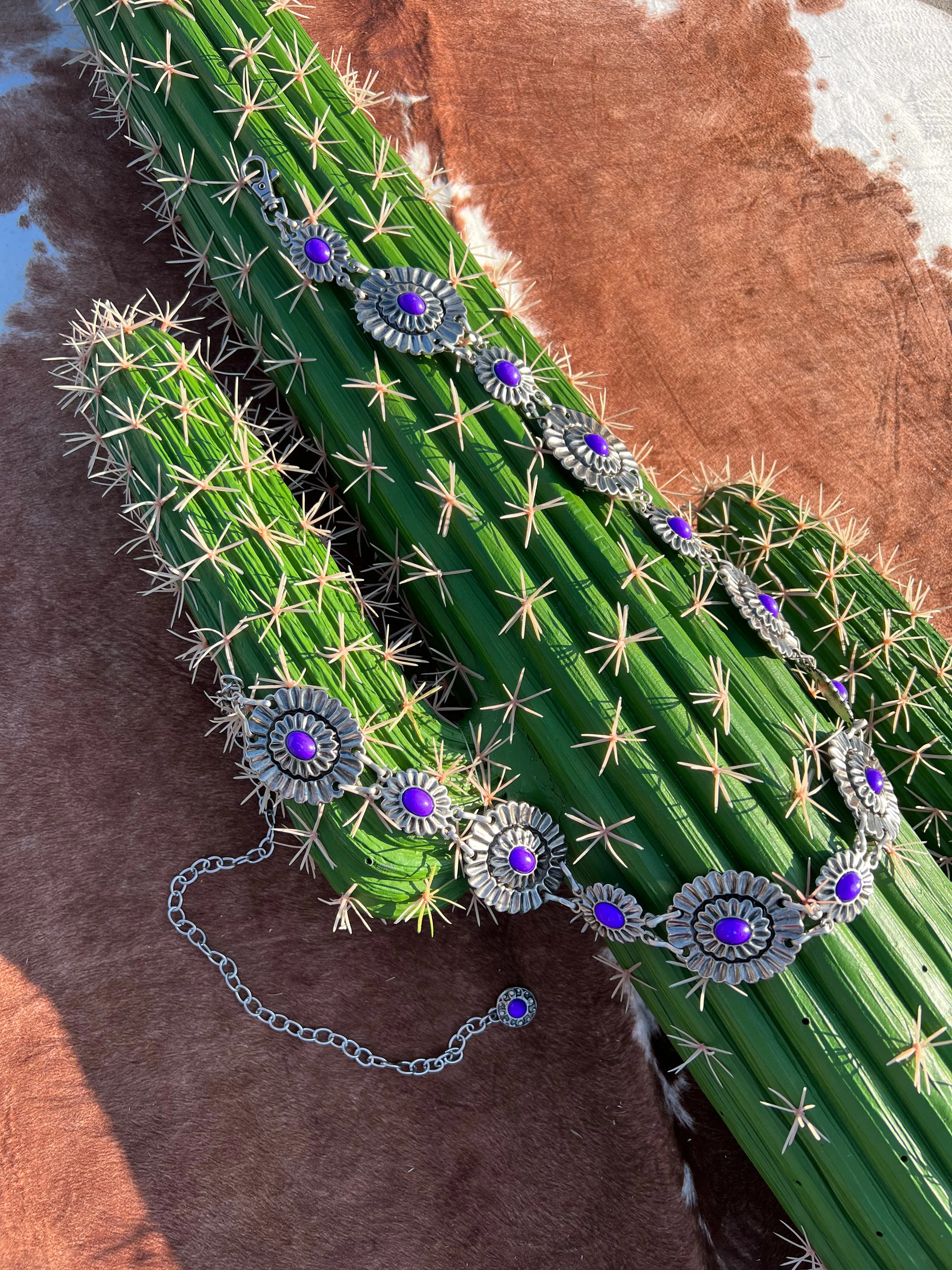 Kelly Purple Concho Belt
