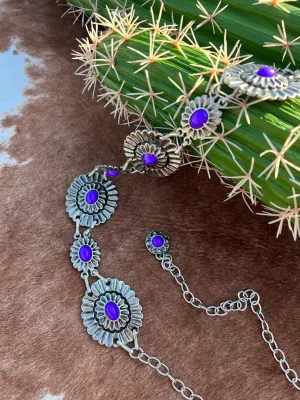 Kelly Purple Concho Belt