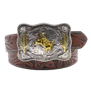 Kids' 1 1/4" Cactus Bull Rider Buckle Belt