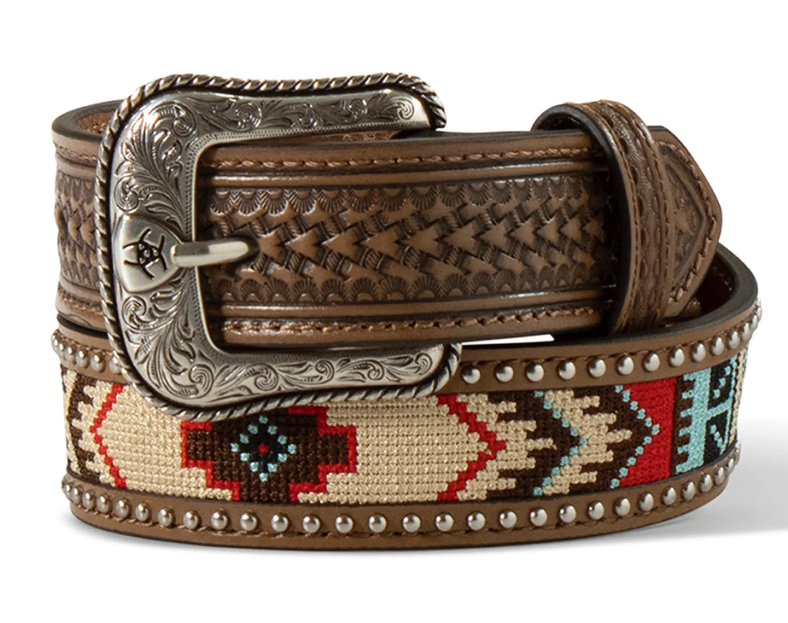Kid’s Ariat Embroidered Inlay Round Concho Western Belt