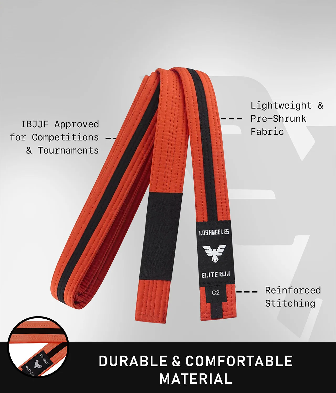 Kids' Brazilian Jiu Jitsu BJJ Orange/Black Belt
