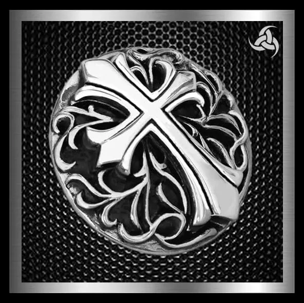 Knights Templar Cross Concho Snap Cover 925 Sterling Silver