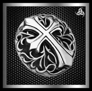 Knights Templar Cross Concho Snap Cover 925 Sterling Silver