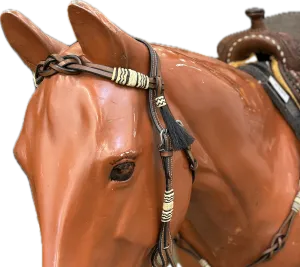 Knotted Headstall with rawhide