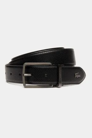 Lacoste - Engraved Buckle Piqué Canvas Belt