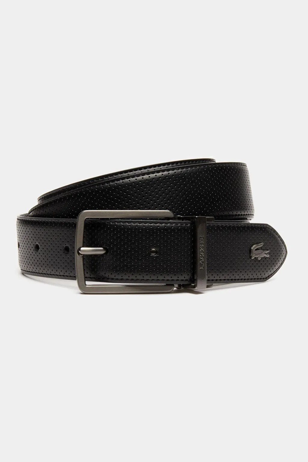 Lacoste - Engraved Buckle Piqué Canvas Belt