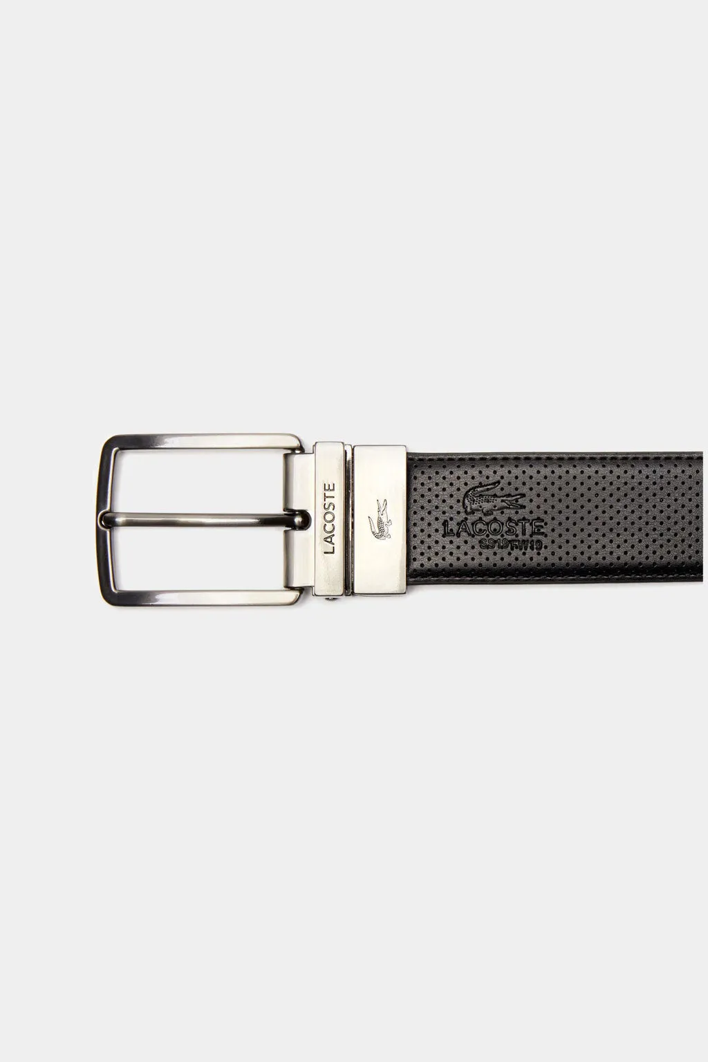 Lacoste - Engraved Buckle Piqué Canvas Belt