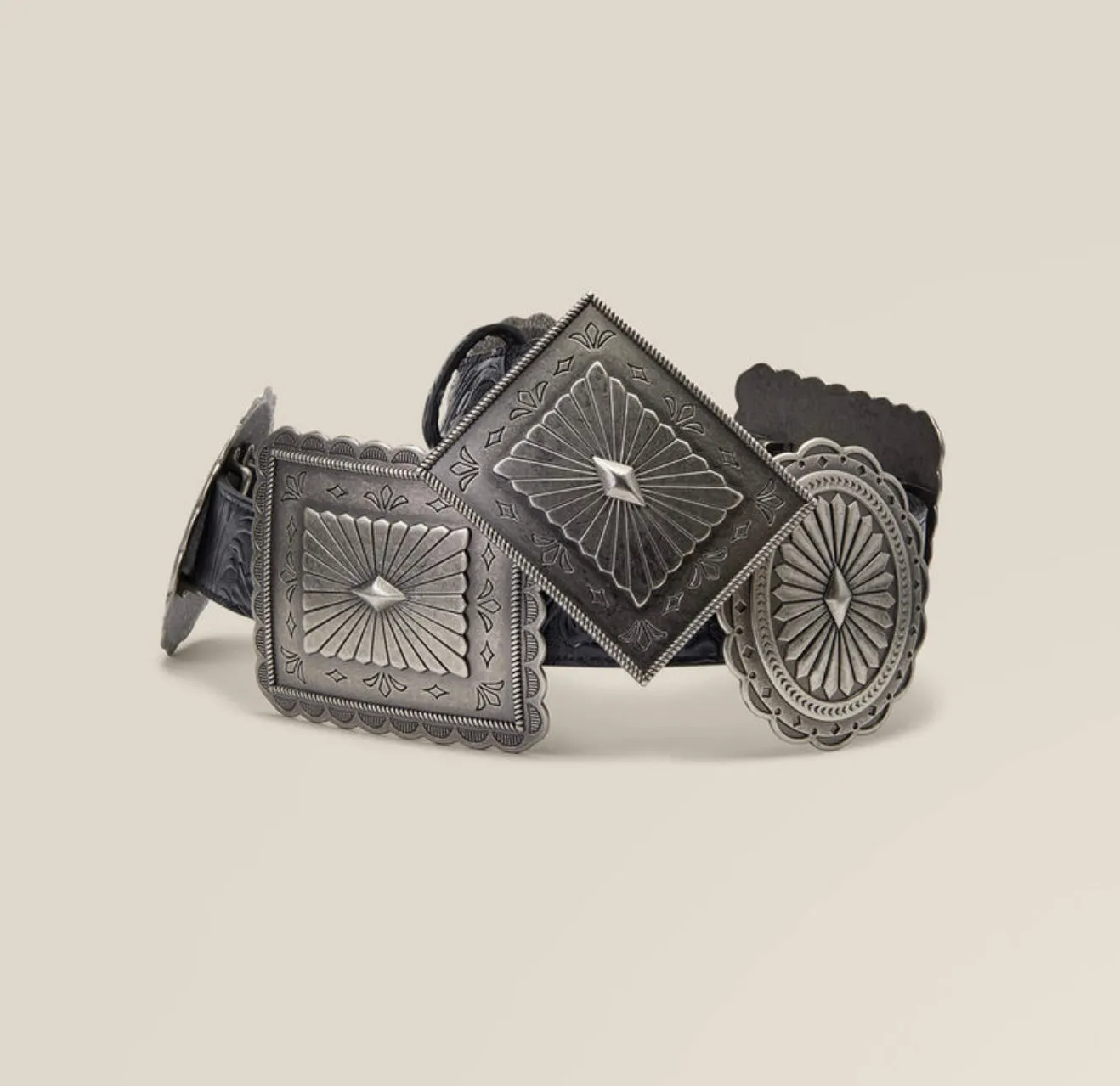 Lanessa Ariat Silver/Black Concho Belt