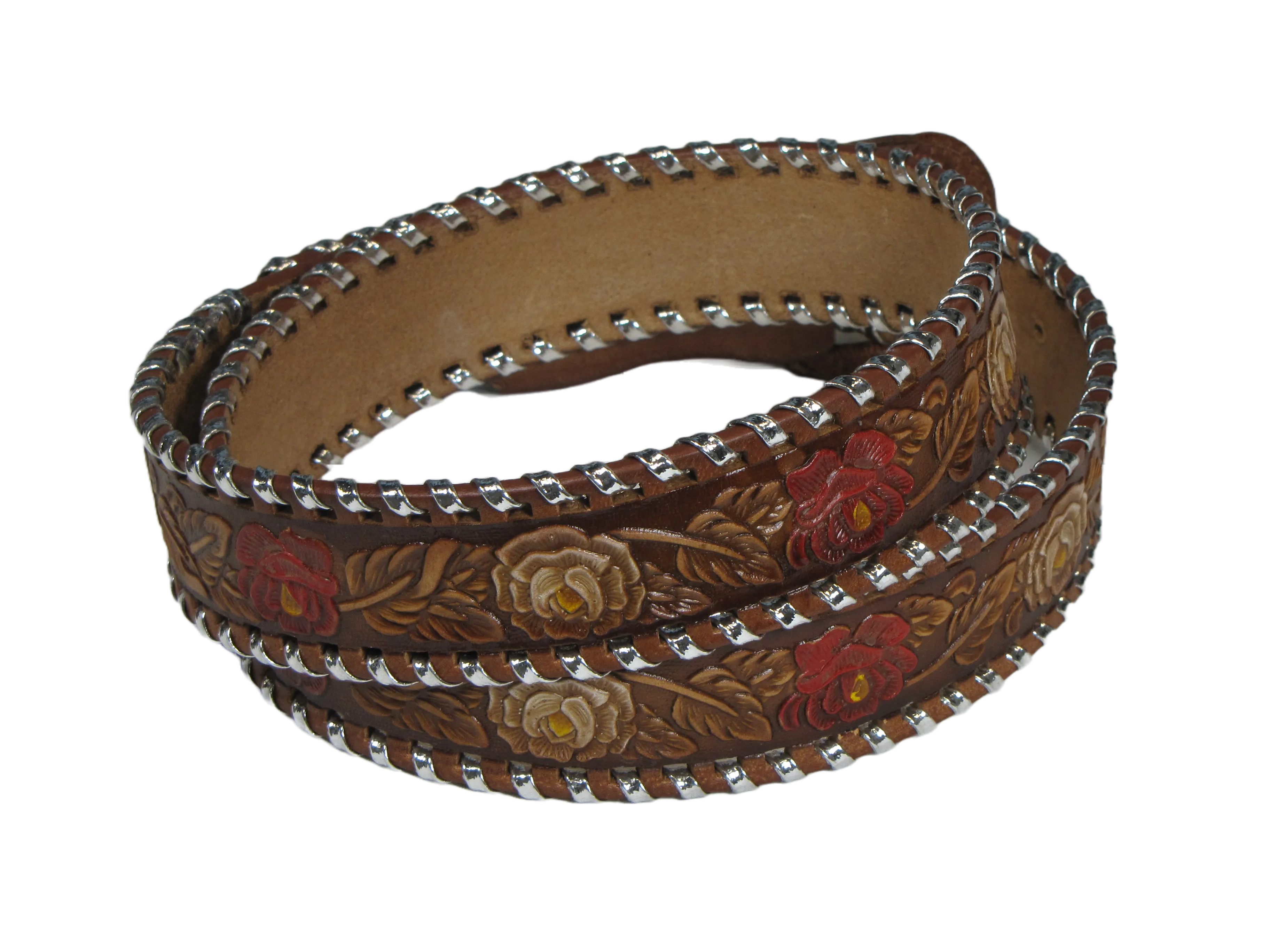 LB-12  1 1/2" Laced Belt - Roses
