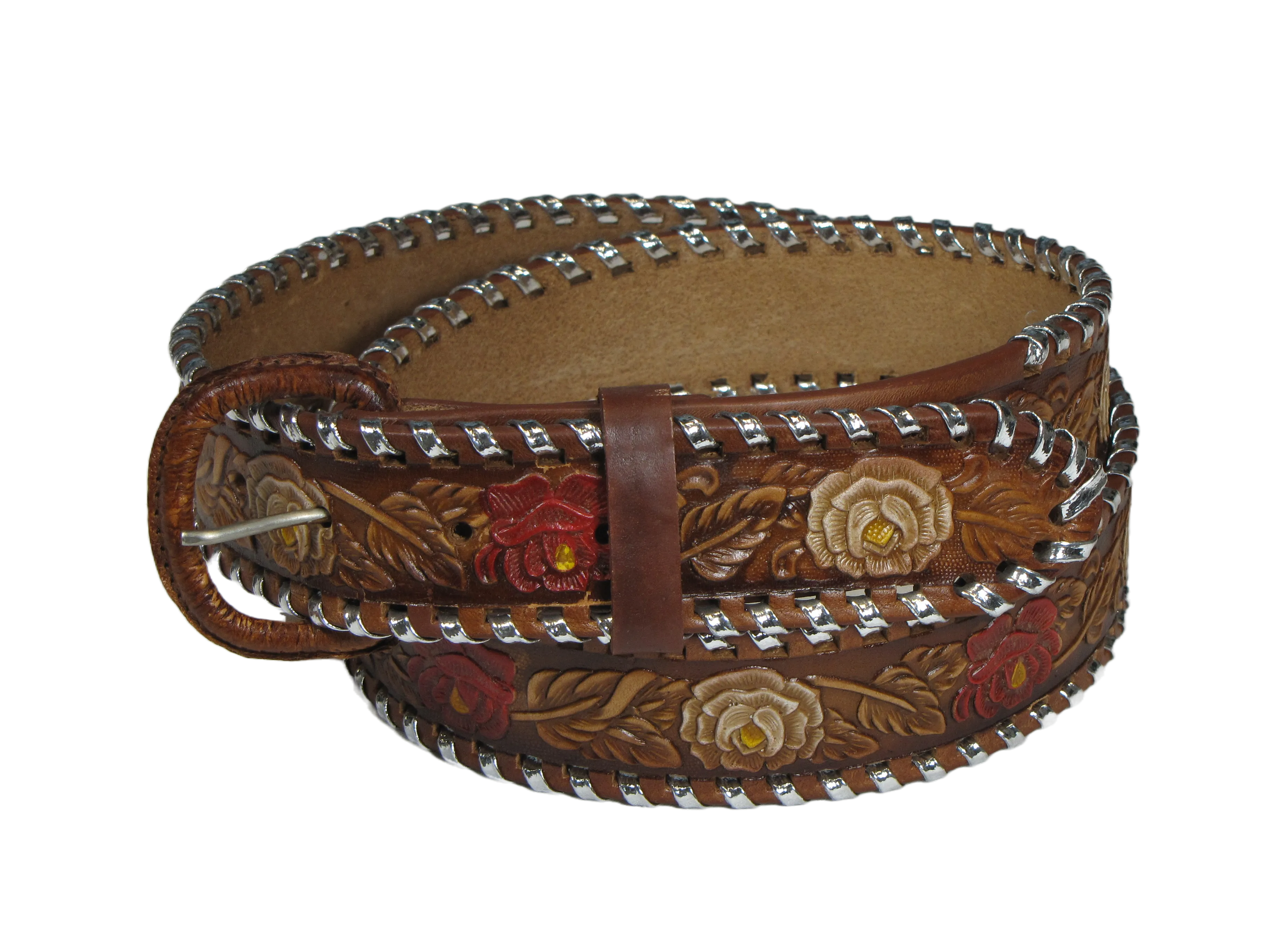 LB-12  1 1/2" Laced Belt - Roses